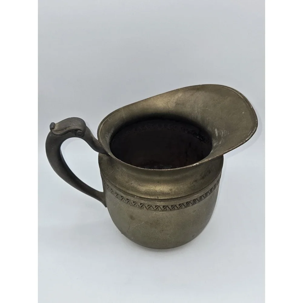 Antique Quadruple Plate Chamber Pot Pitcher Jug Urn Form‎ Etched Band